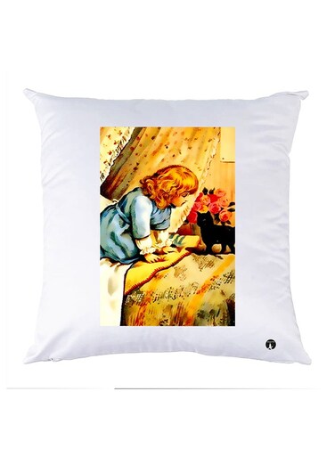 Printed Pillow polyester White 30x30cm