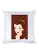 Girl Printed Throw Pillow White/Brown/Beige