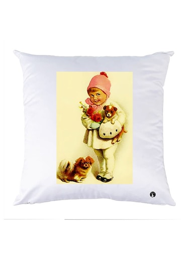 Printed Pillow Case polyester White 30x30cm