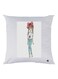 Girl Printed Throw Pillow White/Blue/Pink 30x30cm