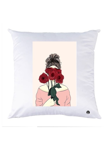 Printed Pillow Case Polyester White 30x30cm