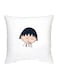 Chibi Maruko Chan Character Printed Decorative Pillow White/Beige/Blue 16x16inch