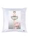 Doll Printed Decorative Throw Pillow White/Grey/Pink 30x30cm