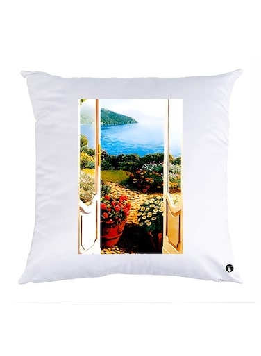 Printed Pillow polyester White 30x30cm