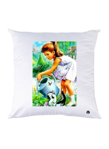 Printed Pillow Case polyester White 30x30cm