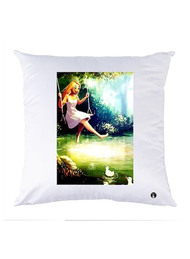 Printed Pillow polyester White 30x30cm