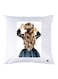 Girl Printed Throw Pillow White/Blue/Brown 30x30cm