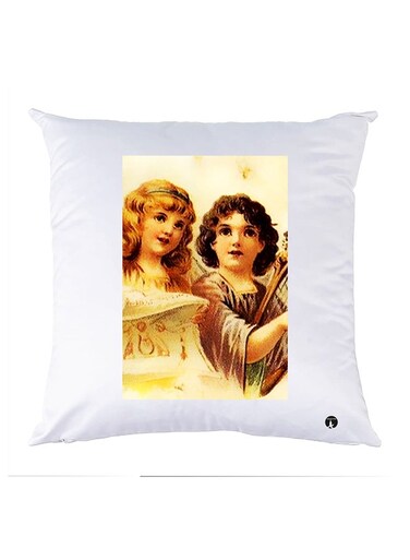 Printed Pillow Polyester White 30x30cm