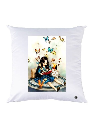 Printed Pillow polyester White 30x30cm