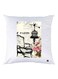 Paris Printed Decorative Throw Pillow White/Black/Beige 30x30cm