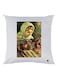 Girl Printed Decorative Throw Pillow White/Green/Red 30x30cm