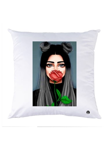 Printed Pillow Case polyester White 30x30cm