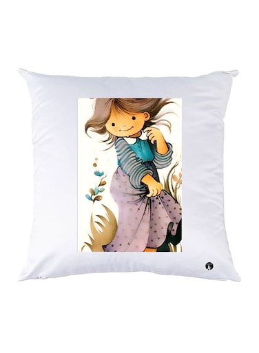 Printed Pillow Case polyester White 30x30cm