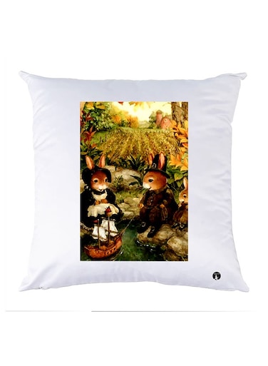 Printed Pillow polyester White 30x30cm