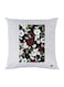 Florals Printed Throw Pillow polyester White/Black/Red 30x30cm