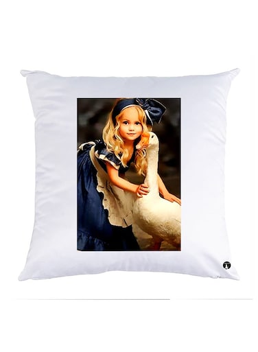 Printed Pillow Case polyester White 30x30cm
