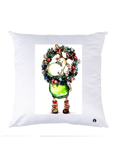 Printed Pillow polyester White 30x30cm