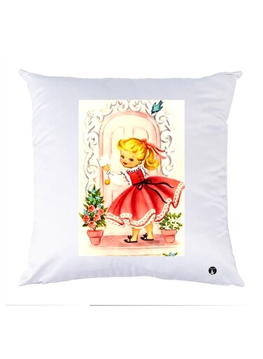 Printed Pillow Case polyester White 30x30cm