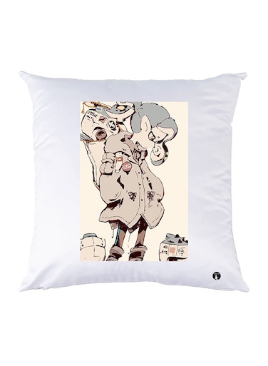 Printed Pillow Case polyester White 30x30cm