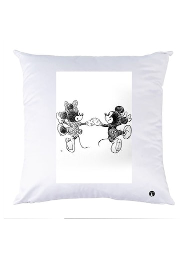 Printed Pillow polyester White/Black 30x30cm
