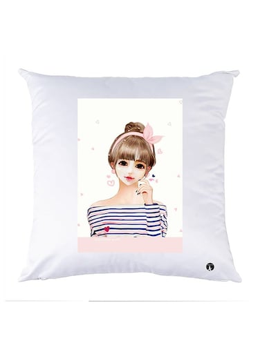 Printed Pillow Case polyester White 30x30cm