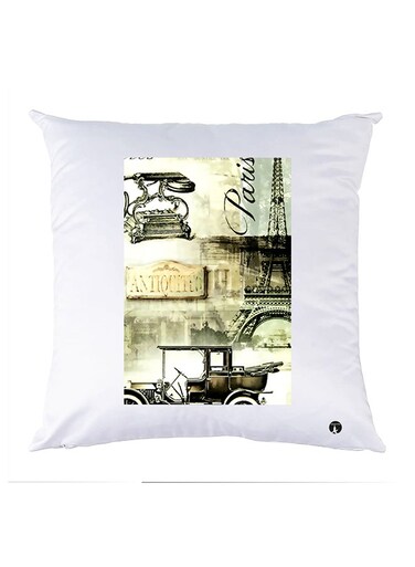 Printed Pillow Case Polyester White 30x30cm