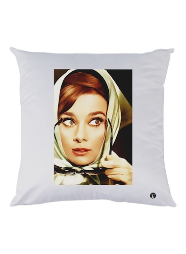 Lady Printed Decorative Throw Pillow White/Green/Brown