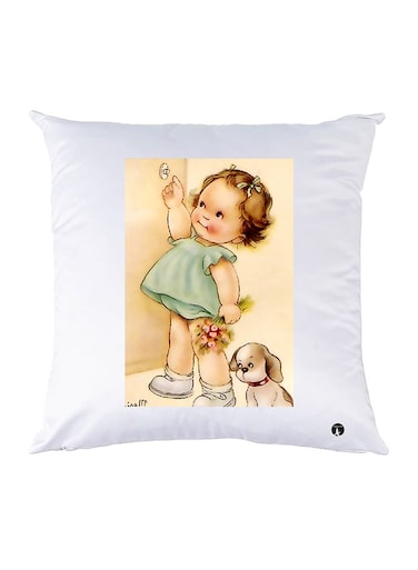 Printed Pillow Case polyester White 30x30cm