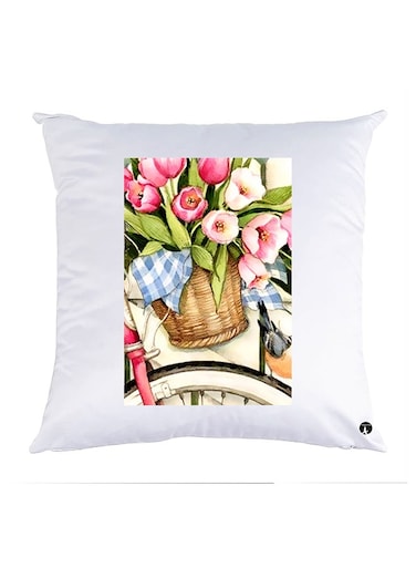 Printed Pillow polyester White 30x30cm