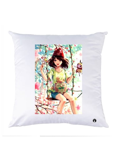 Printed Pillow Case polyester White 30x30cm