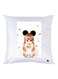 Girl Printed Throw Pillow White/Brown/Black 30x30cm