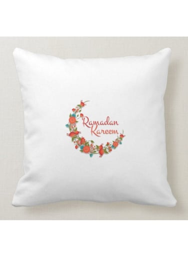 Ramadan Kareem Themed Pillow White/Red/Blue 40x40cm