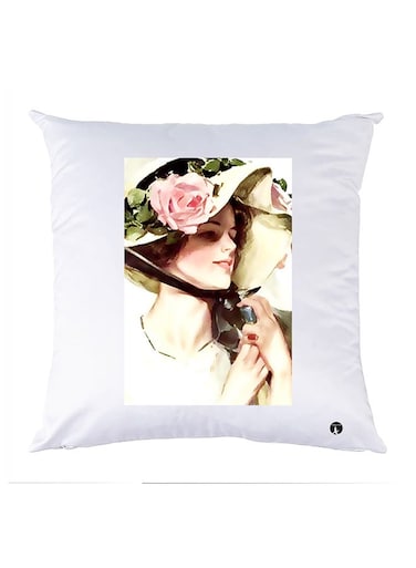 Printed Pillow Case Polyester White 30x30cm