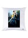 Girl Printed Throw Pillow White/Blue/Yellow 30x30cm