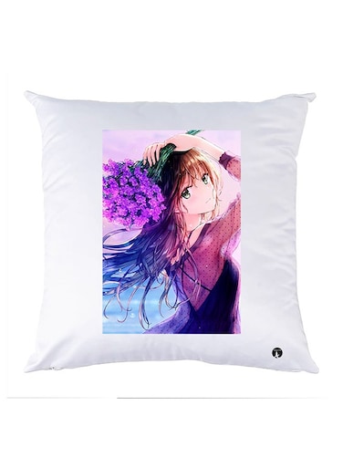 Printed Pillow Case polyester White 30x30cm