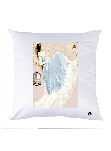 Printed Pillow Case polyester White 30x30cm