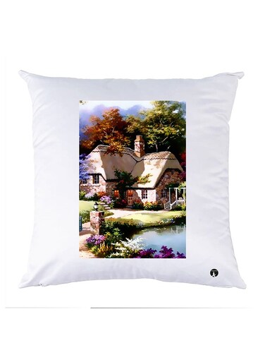 Printed Pillow polyester White 30x30cm