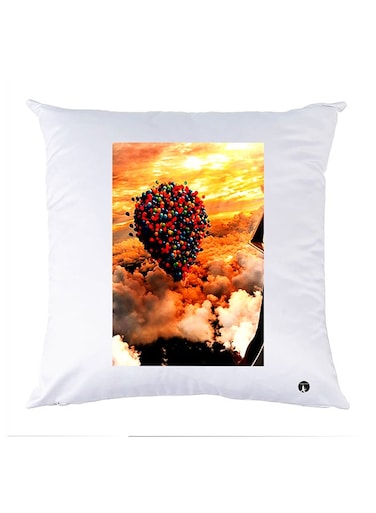 Printed Pillow Polyester White 30x30cm