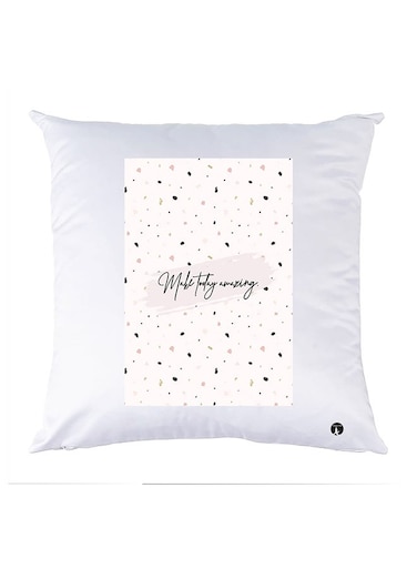 Printed Pillow Case polyester White 30x30cm