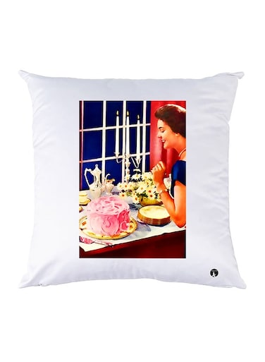 Printed Pillow Case polyester White 30x30cm