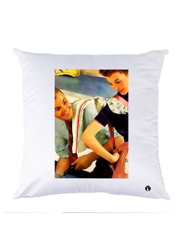 Printed Pillow Case polyester White 30x30cm