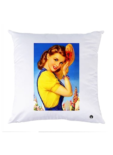 Printed Pillow Case polyester White 30x30cm
