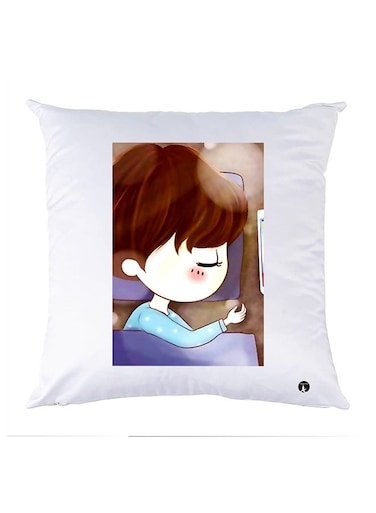 Printed Pillow Case polyester White 30x30cm