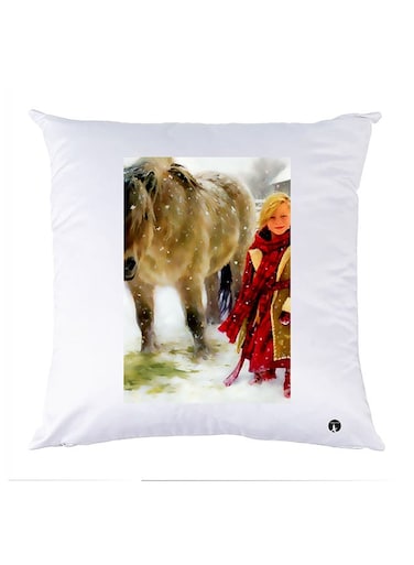 Printed Pillow Case polyester White 30x30cm