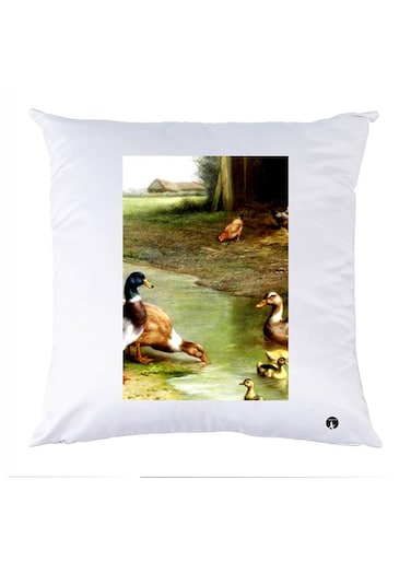Printed Pillow Case polyester White 30x30cm