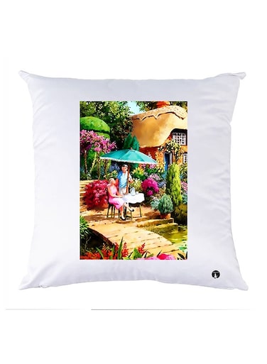 Printed Pillow Case polyester White 30x30cm