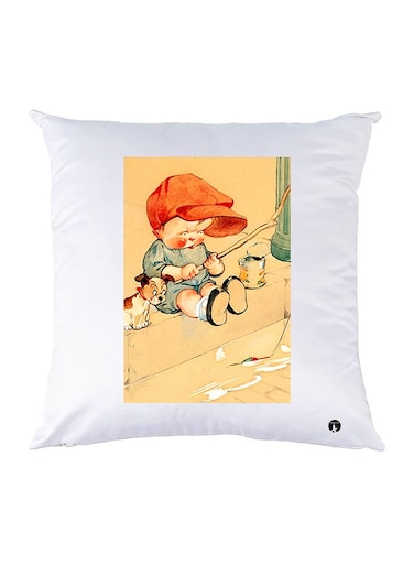 Printed Pillow Case polyester White 30x30cm