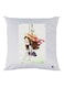 Girl Printed Decorative Throw Pillow White/Brown/Yellow 30x30cm