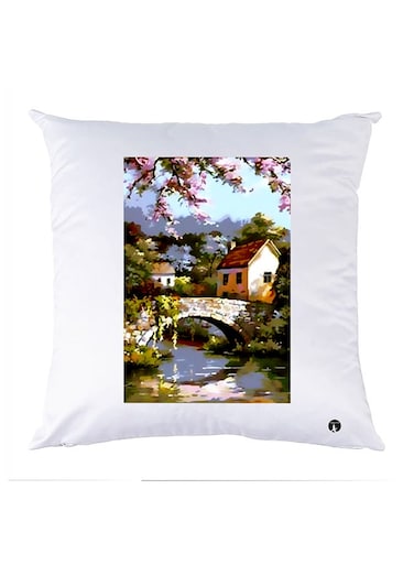 Printed Pillow Case polyester White 30x30cm