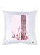 Flower Printed Decorative Throw Pillow White/Pink/Grey 30x30cm